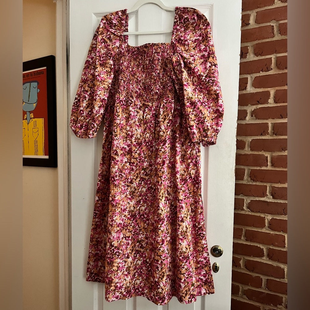 J. Crew Smocked Cotton Dress